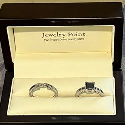 White Gold Black Diamond Ring And Band