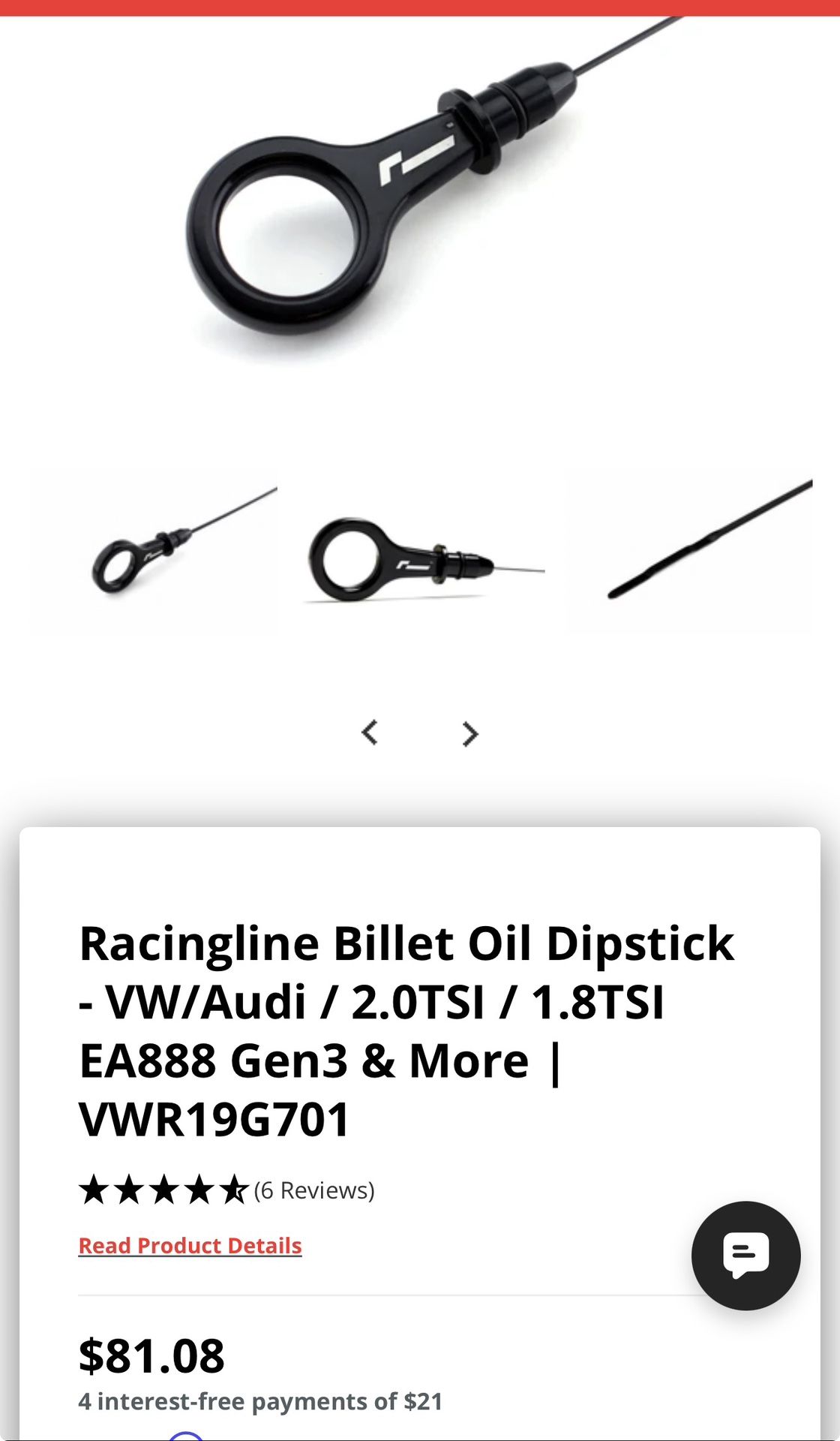 Racingline Billet Oil Dipstick – VW / Audi 2.0T & 1.8T TSI (EA888 Gen3)