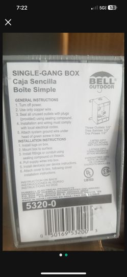 Electrical bell boxes single gang 3 outlets 1/2 20 boxes per box