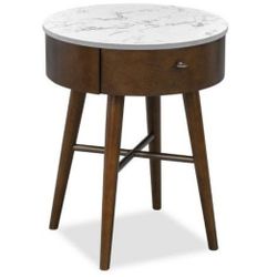 marble nightstand side end table 