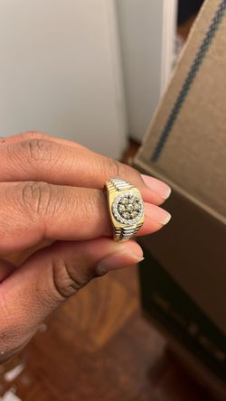 2 Tone Diamond Ring natural Real Diamonds