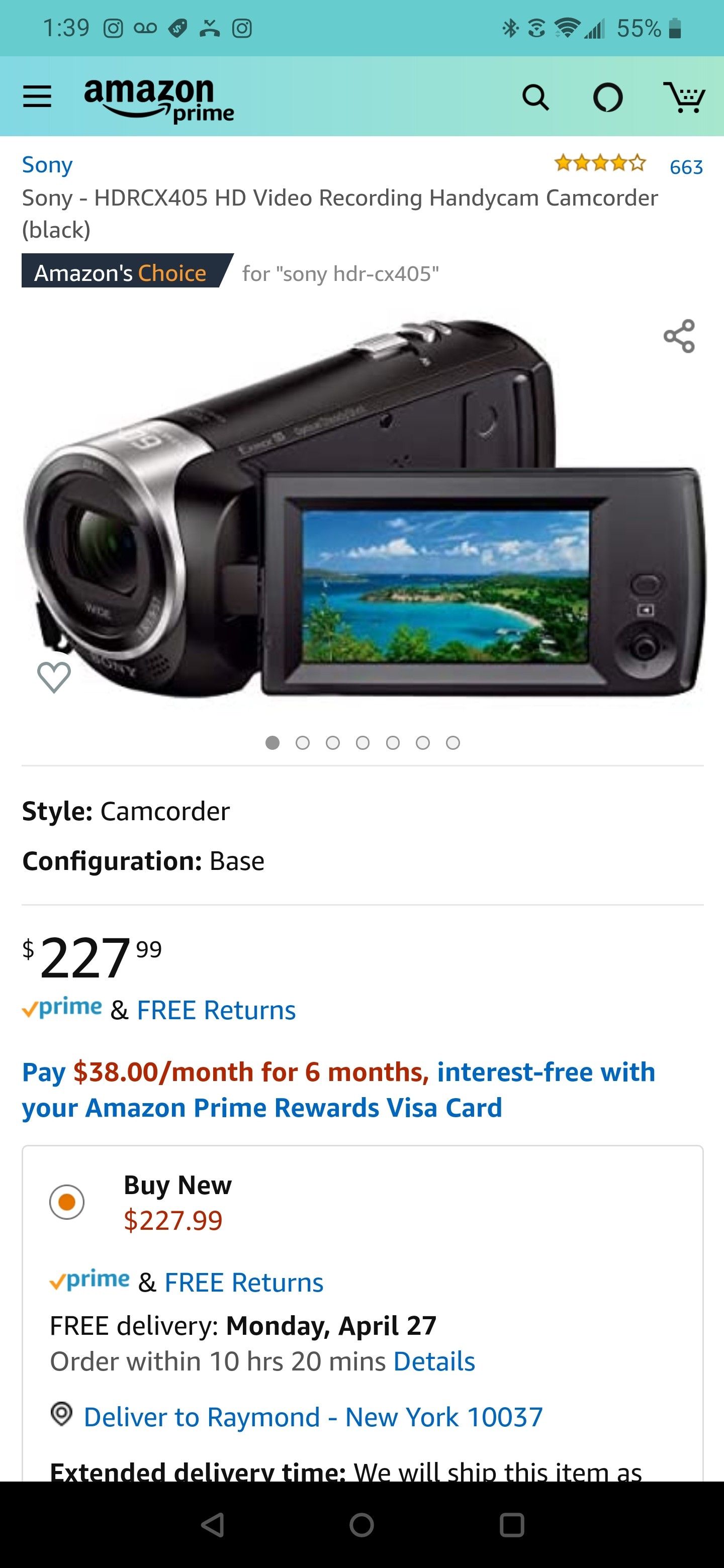 Sony Camcorder.