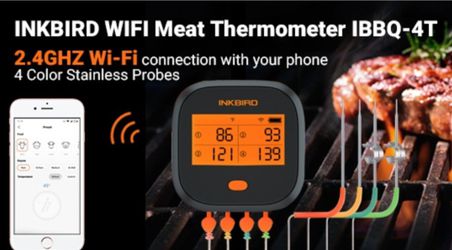 Inkbird WiFi Grill Meat Thermometer, Wireless Barbecue Meat