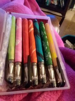 Ink pens poly clay 5.00 each pink one sold