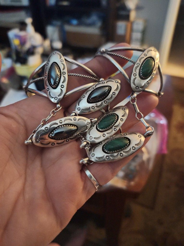 Slave Bracelets Native American Sterling Turquoise
