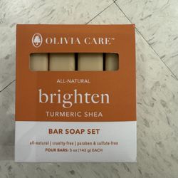 Olivia Care TURMERIC SHEA - Brighten  Bar  Soap Set  4 Bars - 5oz Each