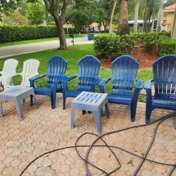 plastic chairs  and stools 