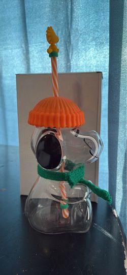 Snoopy Character Cup with Straw and Lid