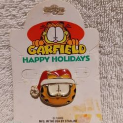Vintage Garfield christmas happy holidays pin # 1