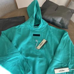 Fear of God Essentials Polar Fleece Hoodie Sweatshirt FOG Jerry Mint Leaf m and L
