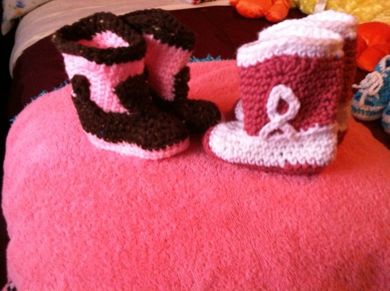 Homemade baby booties!!