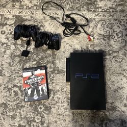 PlayStation 2 PS2 Bundle (Parts/Repair) – 2 Controllers + Game 