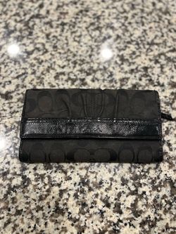 Coach SoHo Signature Jacquard Canvas Pleated Black Wallet