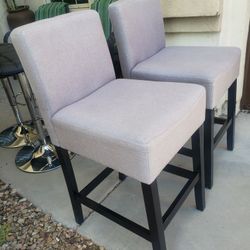 2 Bar Stools Grey Excellent Condition 