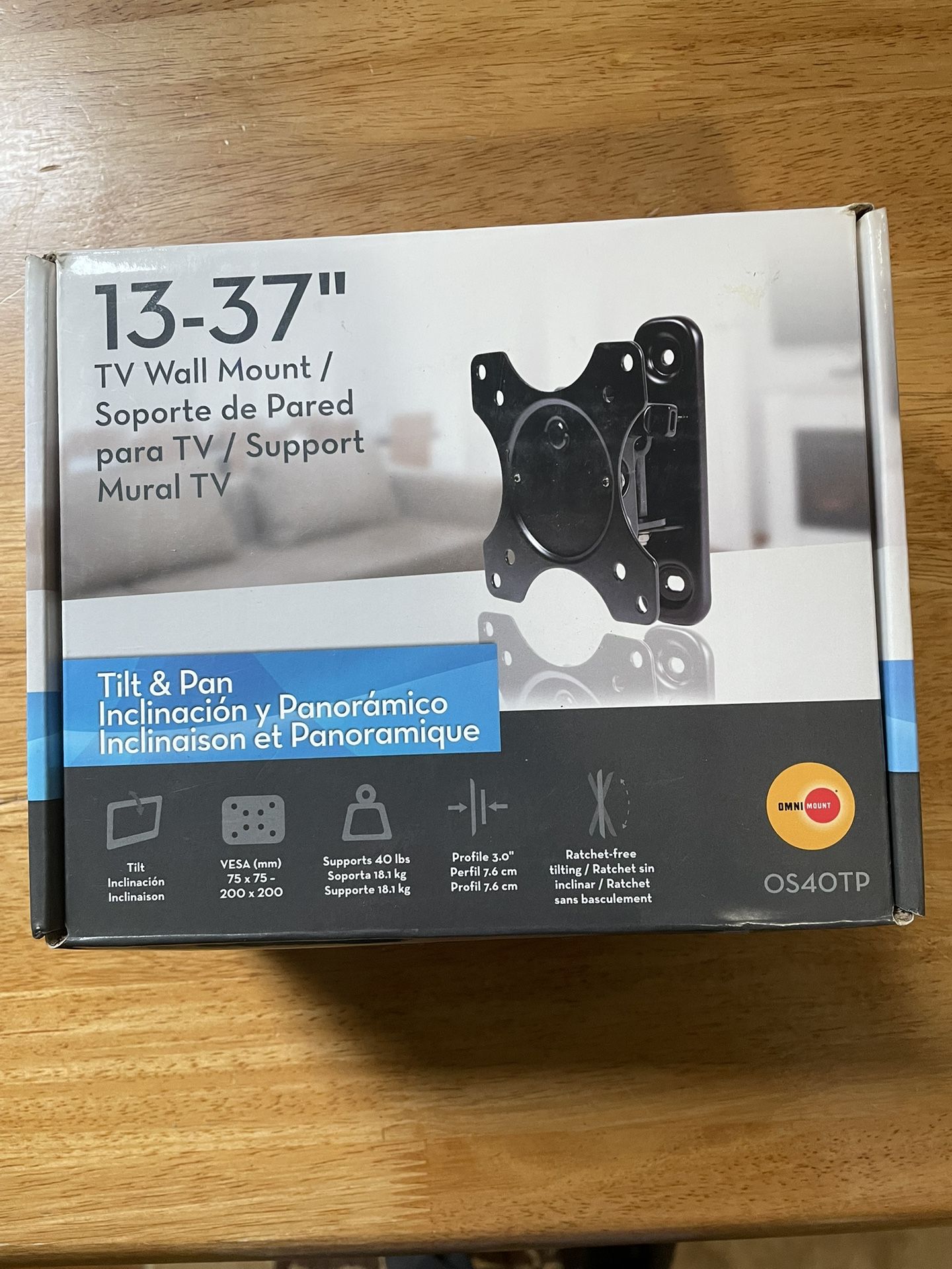 OmniMount - OS40TP TV Wall Mount 13-37” - Tilt & Pan - Open Box Never Used