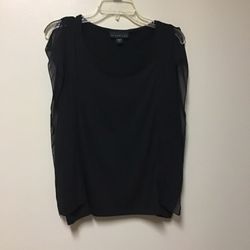 Women’s ATTENTION Polyester/Ryan/spandex black sleeveless pull over top… Size small