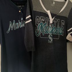 2 Ladies Size M Mariners Shirts