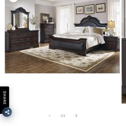 New King Bedroom Set 4 Pieces 