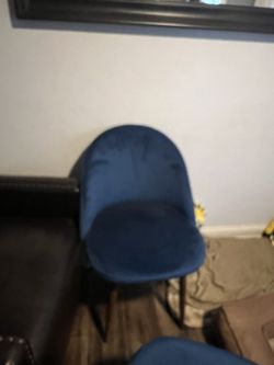 Two Blue Velvet Chairs