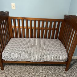2   Solid Wood Cribs/Toddler Bed, Very Good Condition  (Brown & White )
