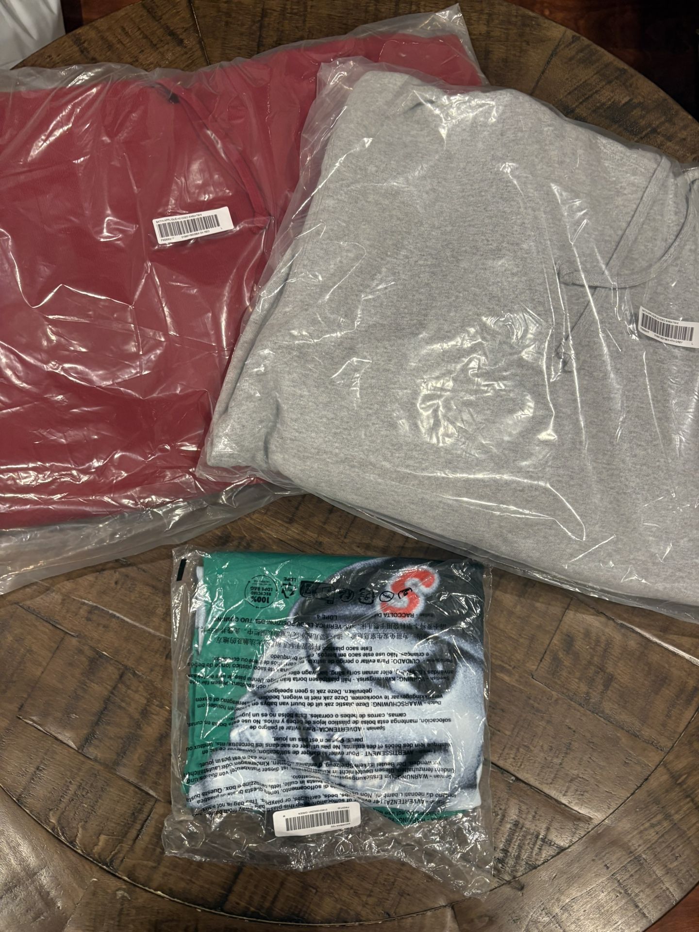 Supreme FW 25’ Week 7 Satin Appliqué Hoodie, Satin Appliqué Sweatpant, Snowman Tee, Twill Appliqué Polo