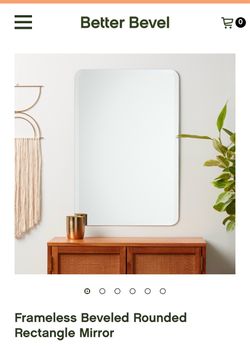 Frameless Beveled Rounded Rectangle Mirror