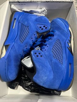 Retro 5 Blue Suede Size 8.5