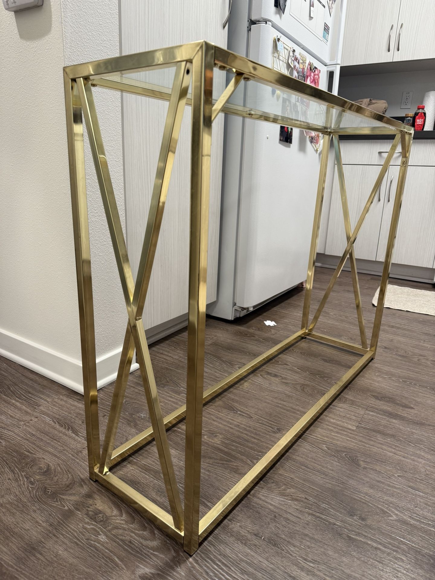 Gold Mirror Side Table