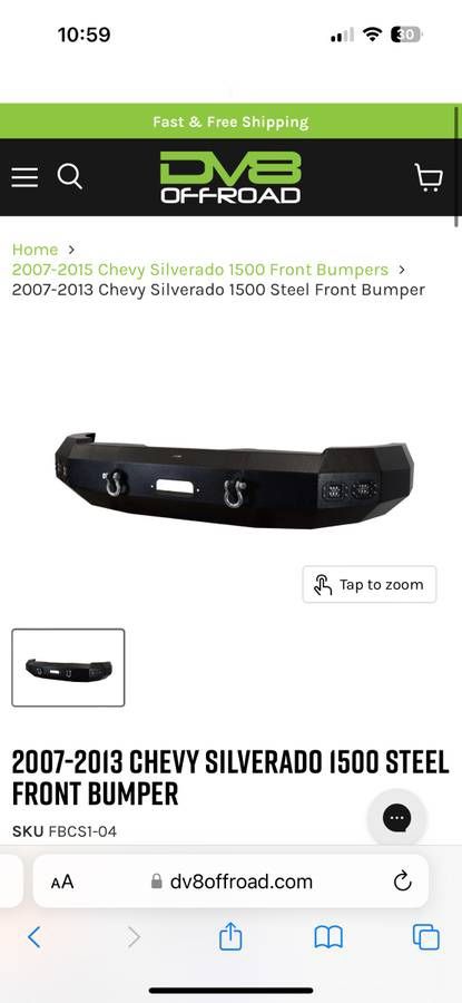 DV8 Sliverado Offroad Front Bumper