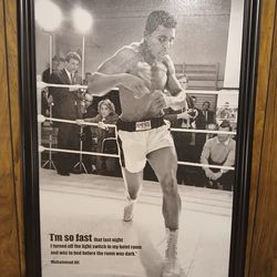 Vintage MUHAMMAD ALI Framed Mounted Prints 39x27
