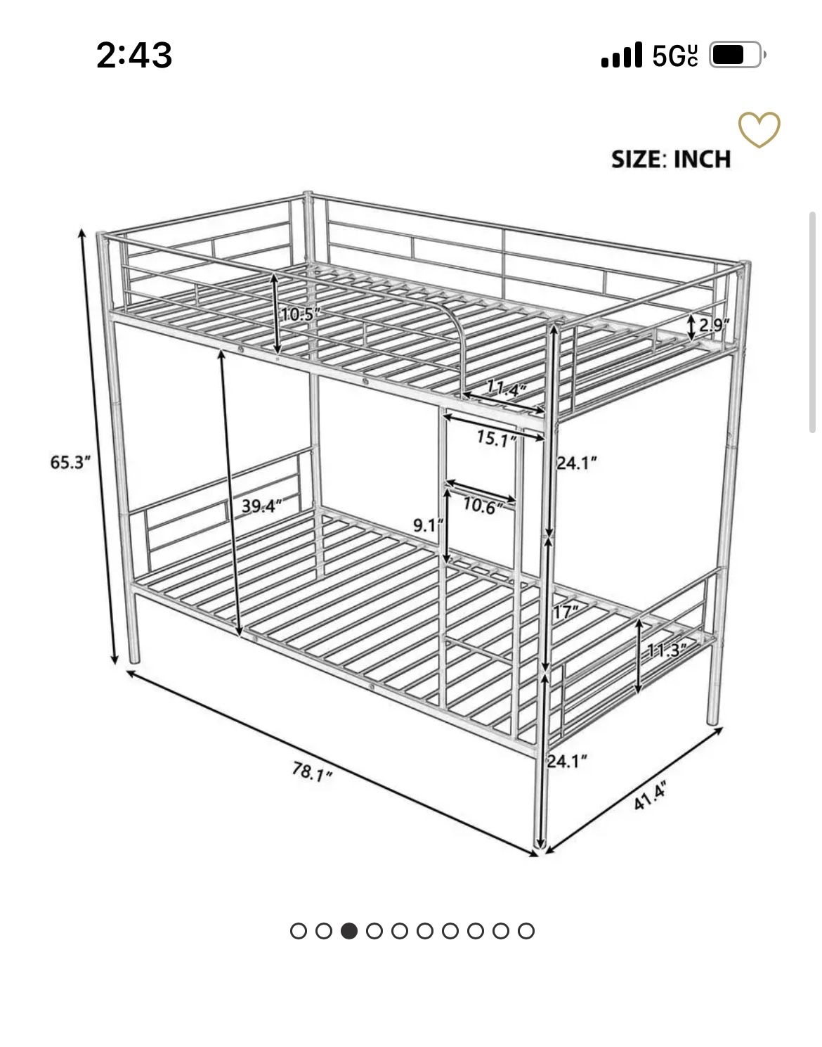 Silver Bunk Bed 