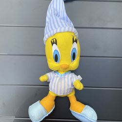 Vtg Tweety Bird in Pajamas Looney Tunes 20" Plush Toy Warner Brothers ACE 1998