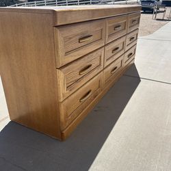 Wooden dresser with brass handles