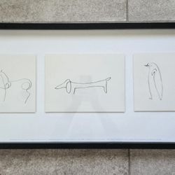 Picasso 5 Animal Prints /Ikea Olunda/ in Black Frame Glass 41" x 15"5" 2009