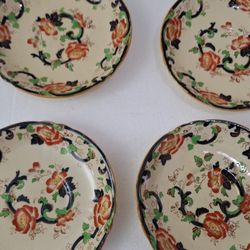 Antique Mason's Ironstone China 7 in Floral plates set of 4