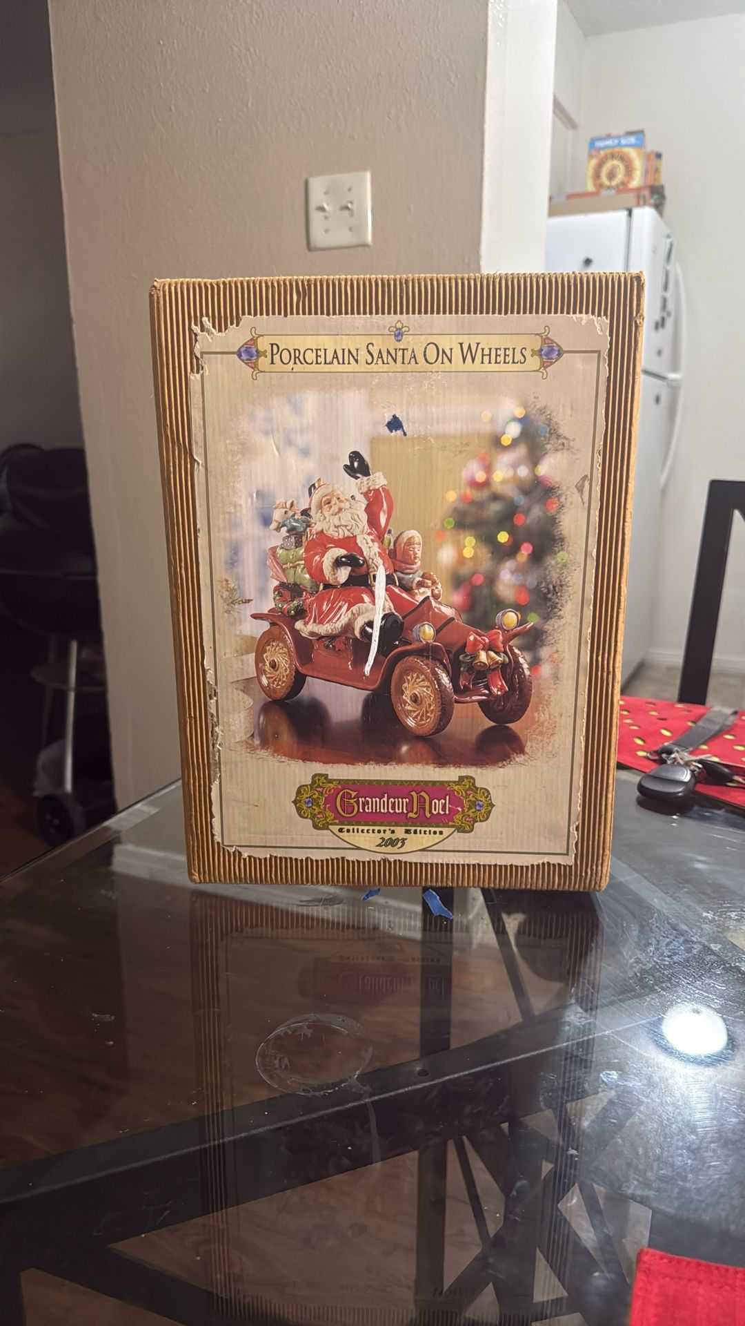 porcelain Santa On Wheels