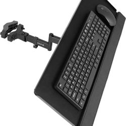 VIVO Universal 26 Inch Keyboard and Mouse Tray Pole Mount, 360 Degree Rotation, Neutral Writing Position, Black, Mount-POLEKB