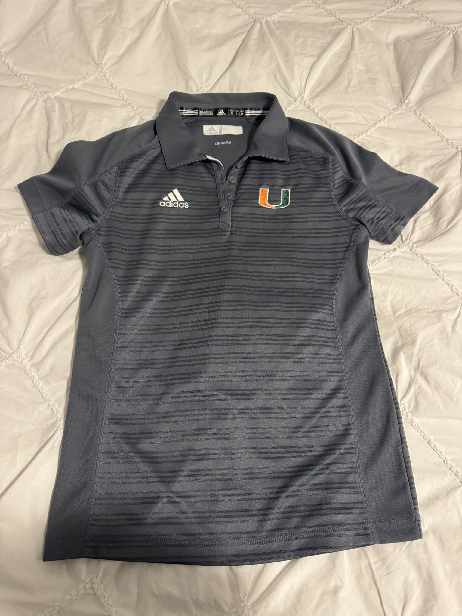 Gray UMiami Women’s adidas Polo Size Small