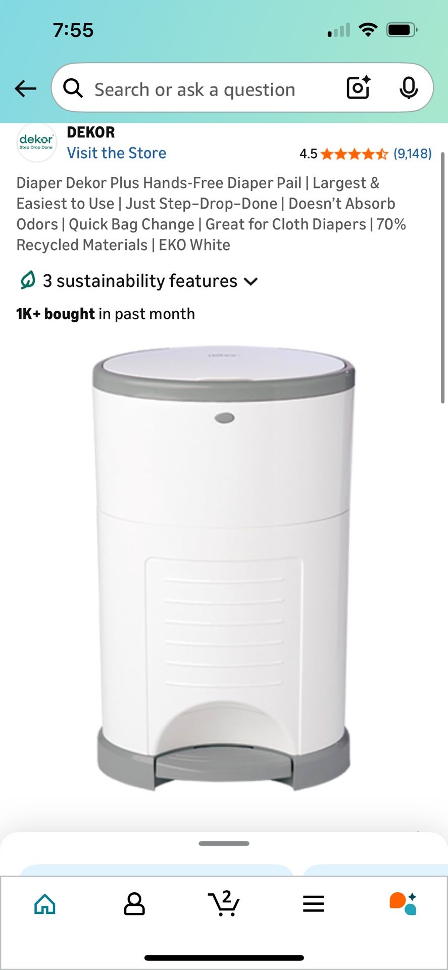 Dekor Classic Diaper Pail