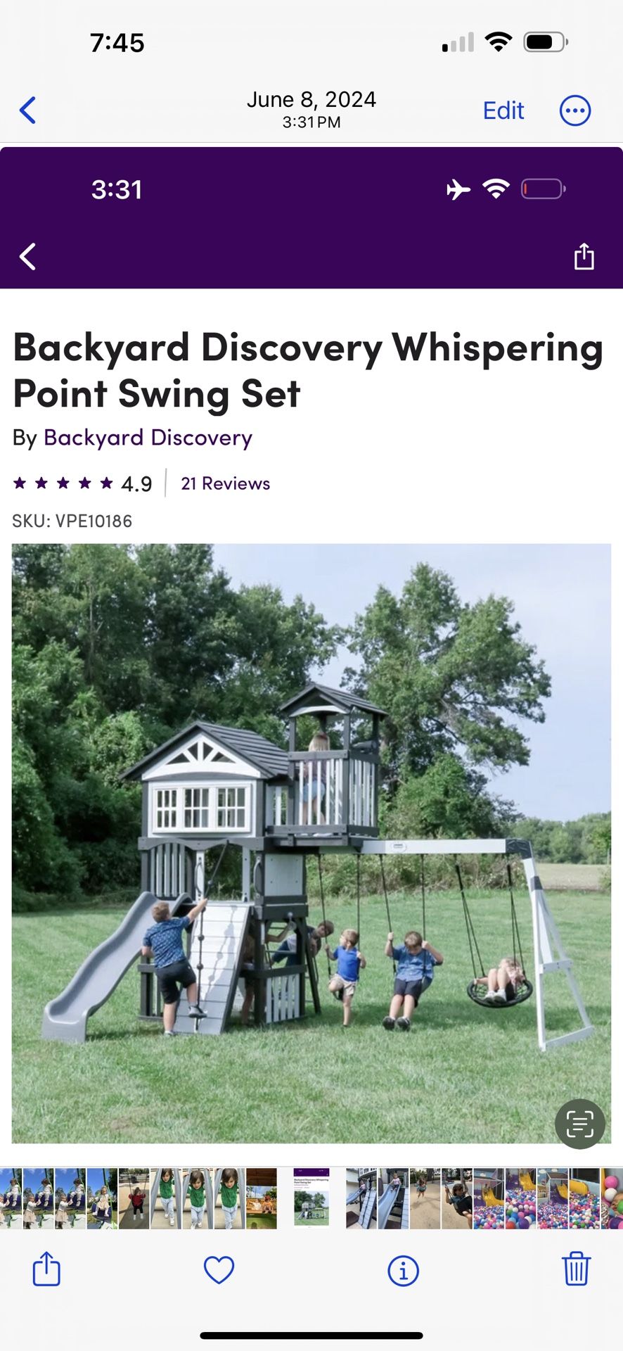 Playhouse Swing Set