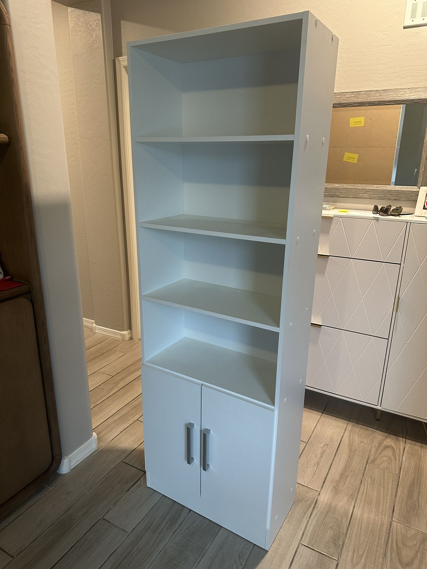 White Book Shelf Cabinet - 6ft Tall