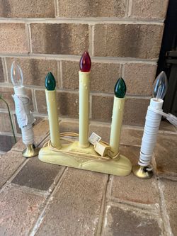 Lot of 5 Electric Christmas Window Candles 3-Candle Candolier + 2 Singles Tested Working