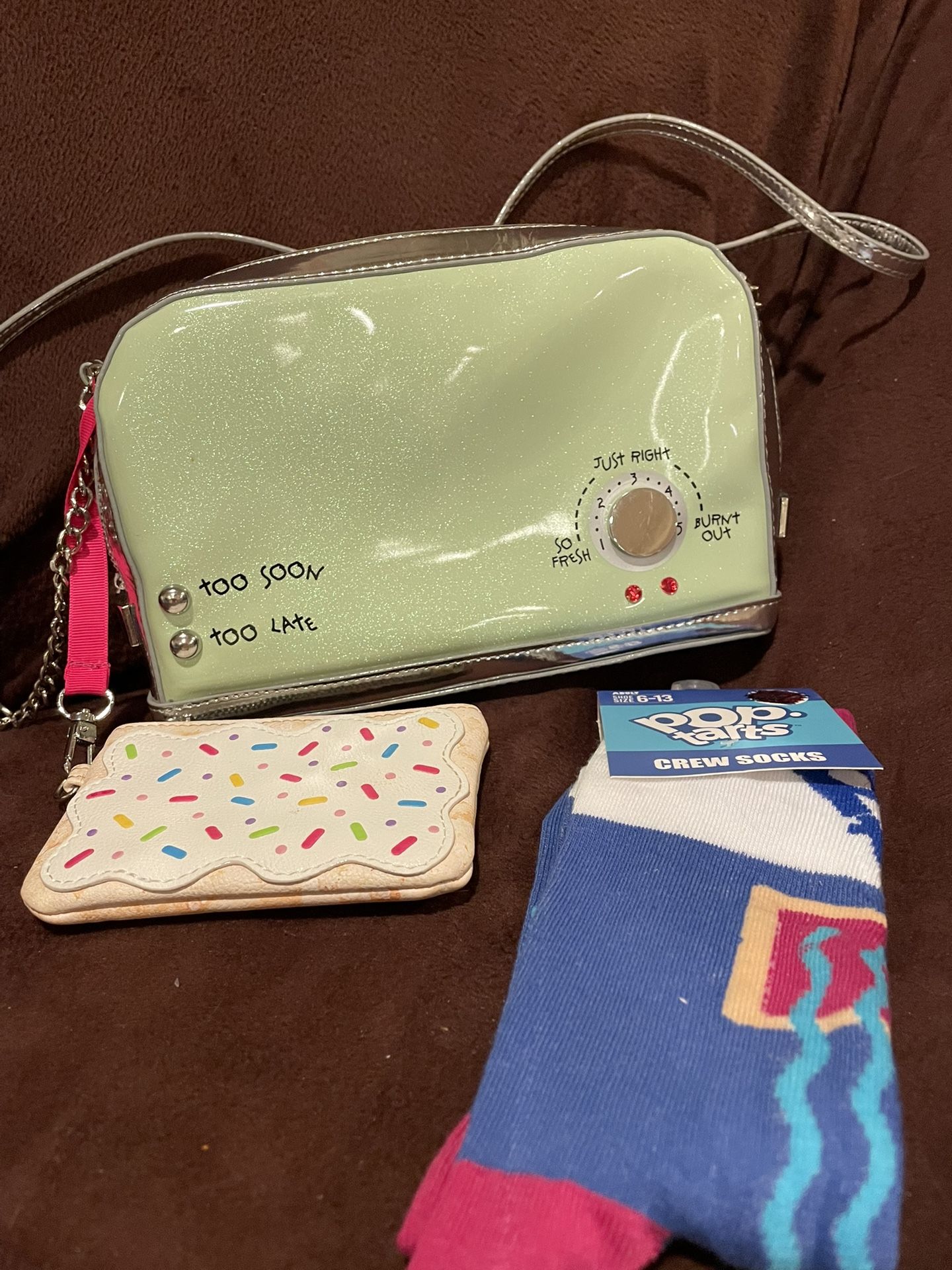 Betsey Johnson Pop Tart Toaster Purse With Coin Purse And Socks