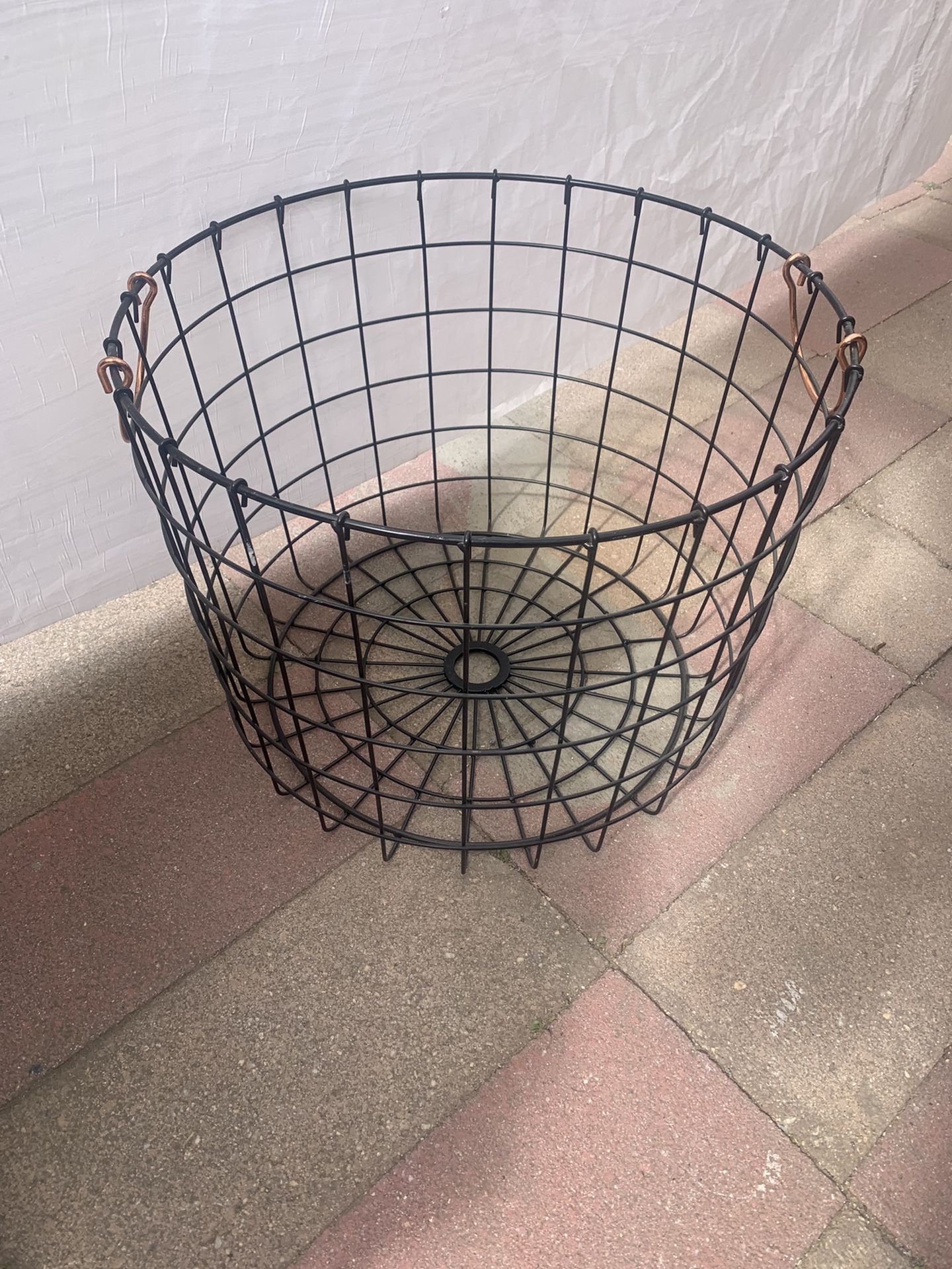 Extra Large Round Wire Decorative Storage Bin With Handles Copper - Threshold
