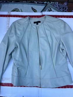 Baby blue leather jacket size 16