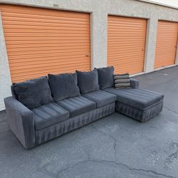 FREE DELIVERY - Gray Sectional Couch W/ Chaise