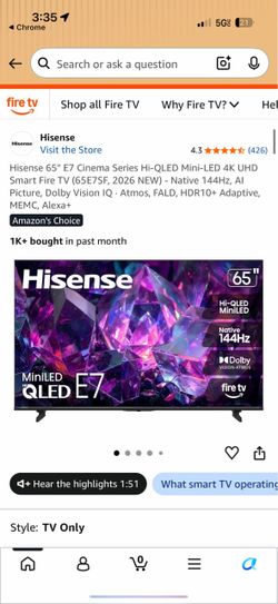 Hisense E7 65iches