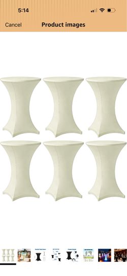 Fitted Stretch Spandex Round High Top Tablecloth for Party, Bar, Birthday, Pub, Banquet