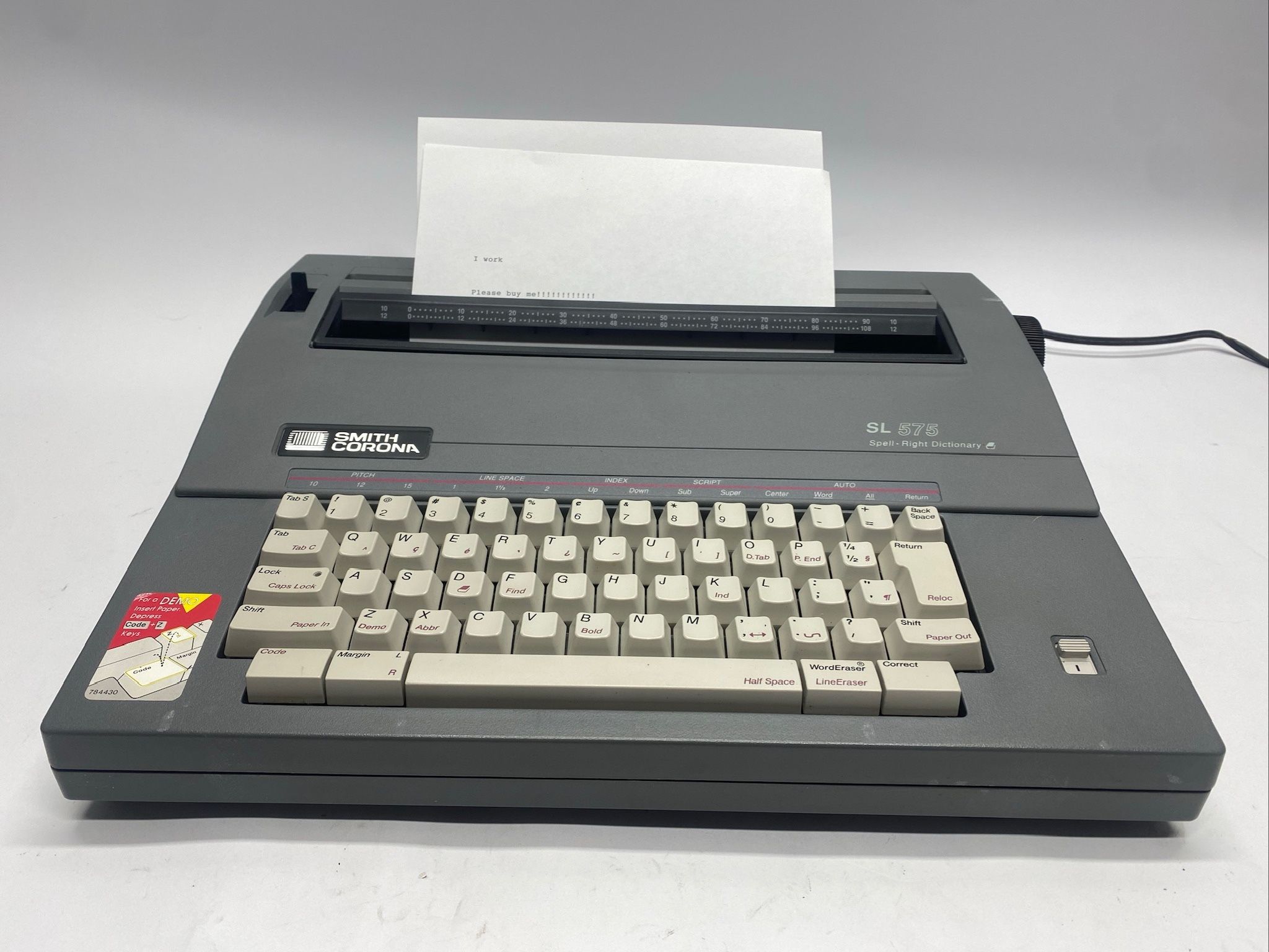 Smith Corona SL 575 Spell Right Dictionary Electric Typewriter Model 5A-A