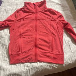 Pink LuluLemon Zip Up Jacket, Transparent Back